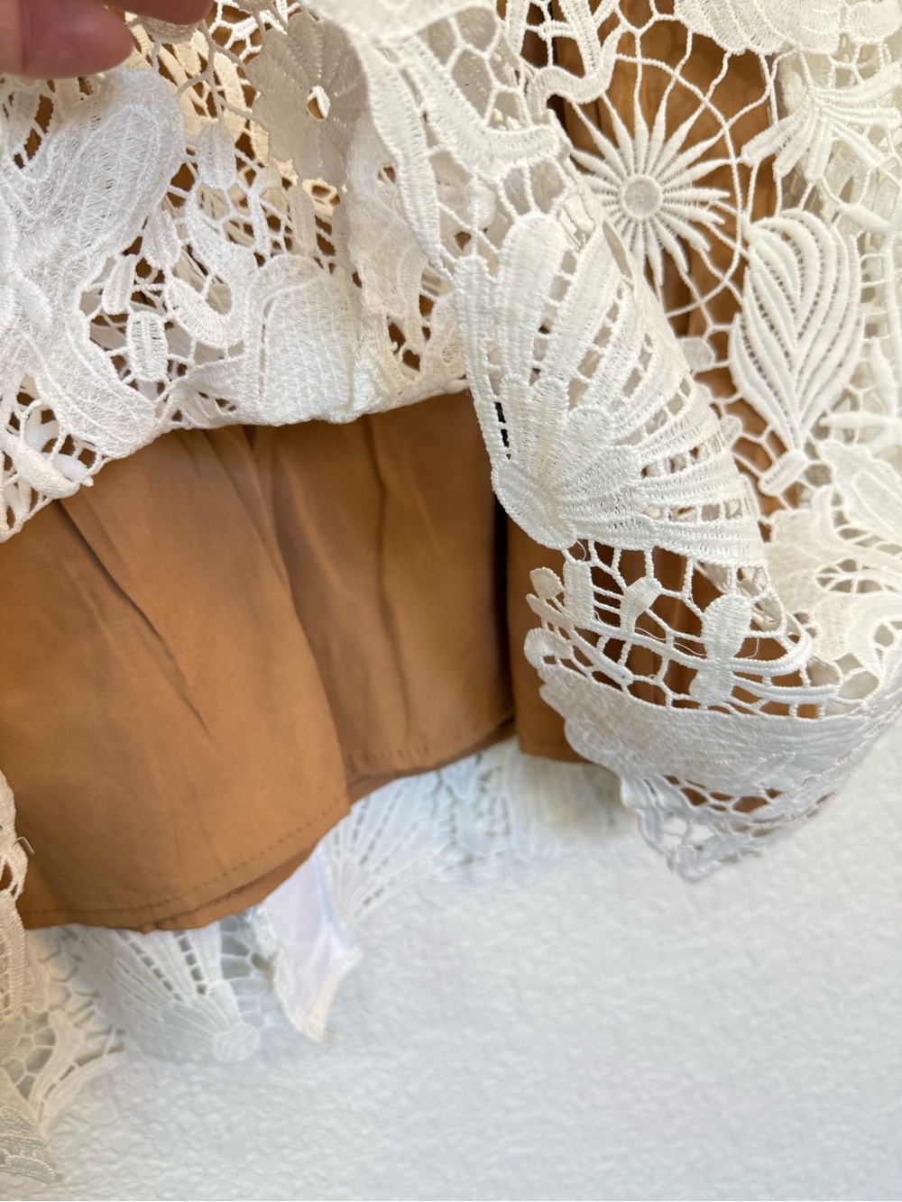 Peekskill Self-Portrait Lace Dress | White Sheer Overlay Romantic | Size M - Picture 9 of 15